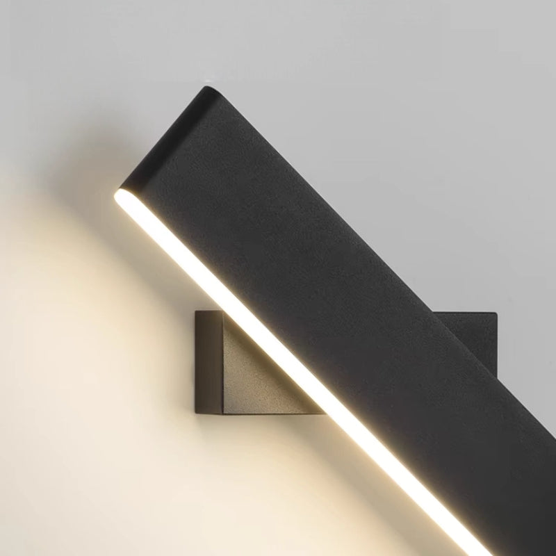 Arcato Modern Rectangular Wall Lamp for Bedroom – Black/Gold/Brown Metal
