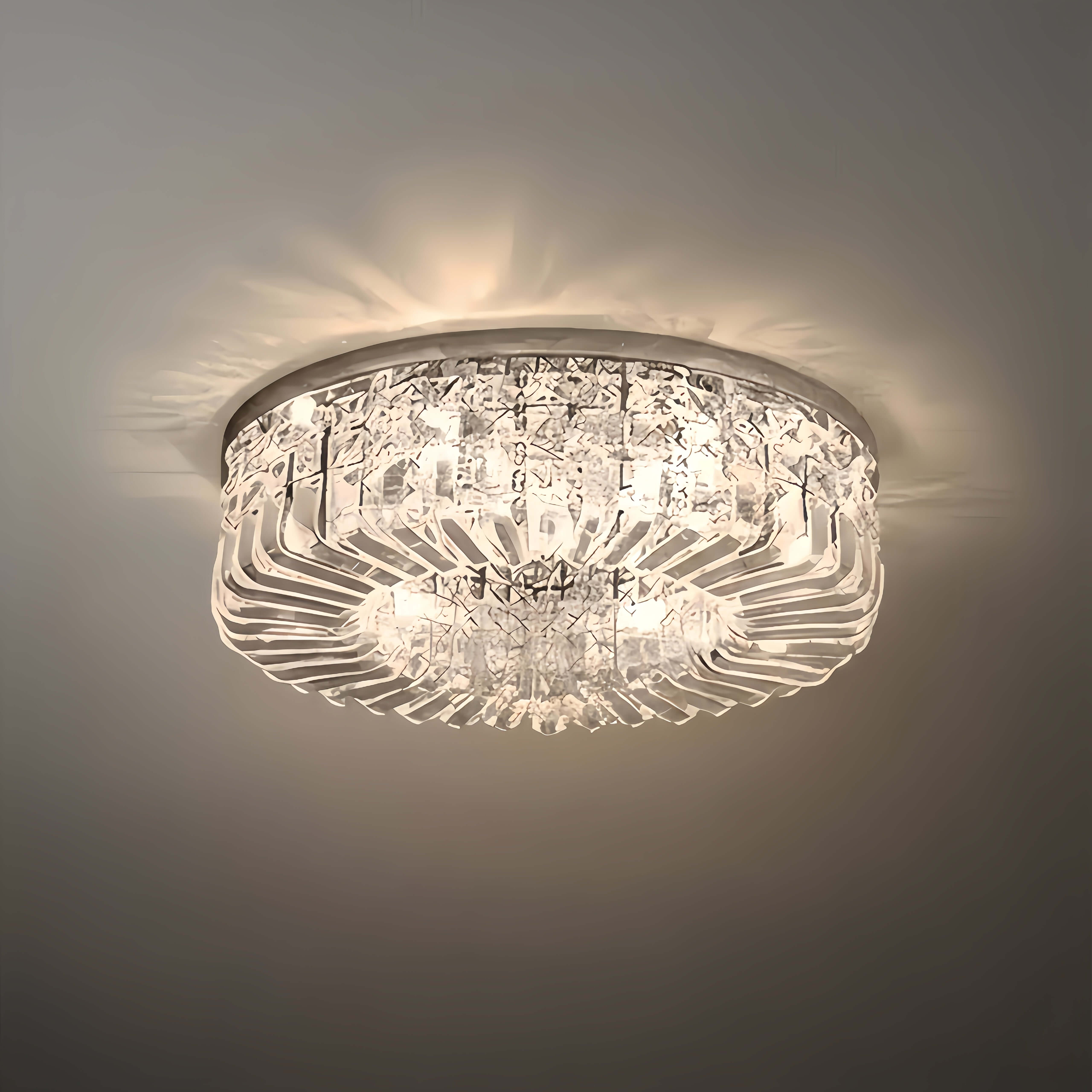 Lámpara de techo LED redonda Excelis Royal – Acabado cromado/dorado para salón/dormitorio