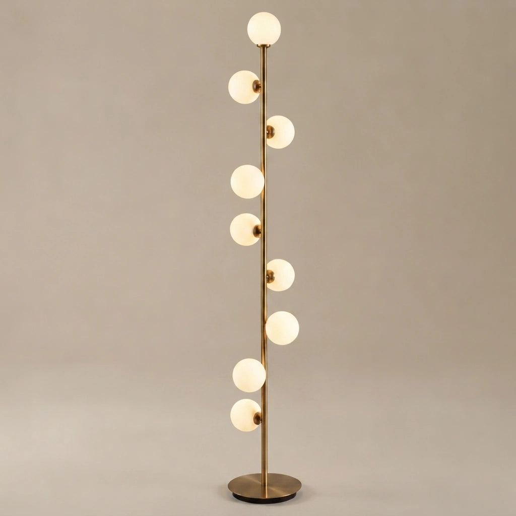 Excelis Modern Floor Lamp – Slim Design with Glass Globe for Living Room