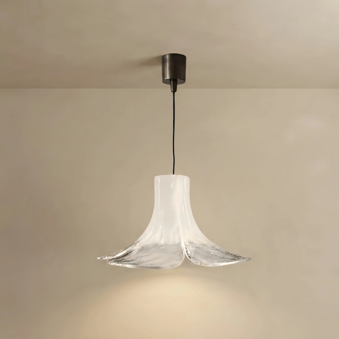 Vetro Art Deco Flared Glass Pendant Light -- Green/Grey/White for Dining Room