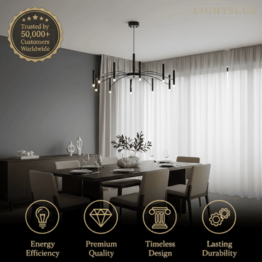 Nebula Modern Contemporary Candle Chandelier with Adjustable