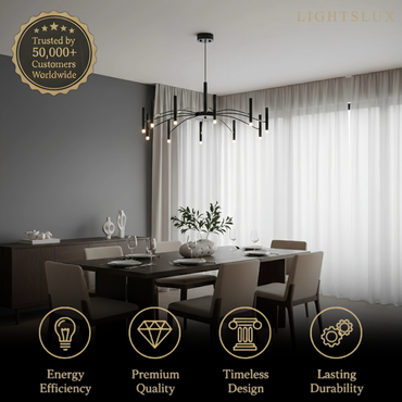 Nebula Modern Contemporary Candle Chandelier with Adjustable