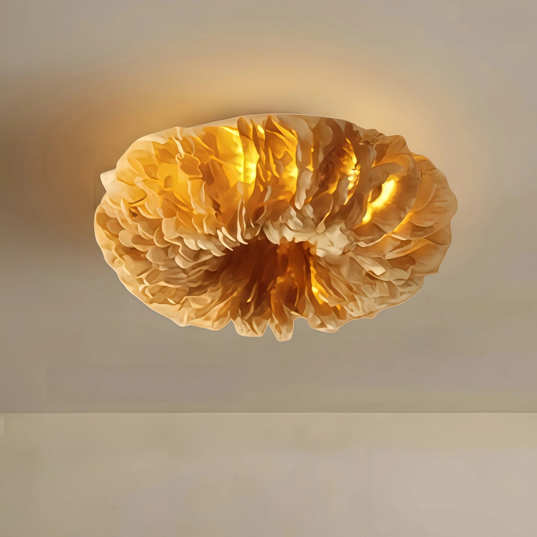 Lunara Art Deco Round Ceiling Light Art Feather — White/Yellow/Pink/Gray Bedroom