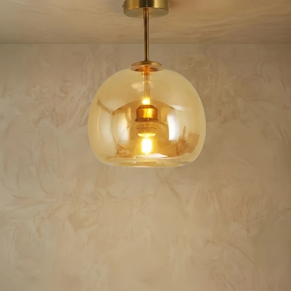 Vetro Modern Globe LED Ceiling Light/Pendant Light – Black/Gold for Hallway