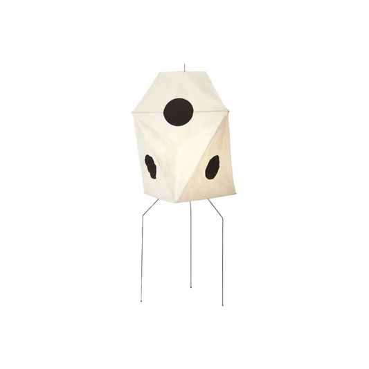 Japanese Rice Paper Floor Lamp — Translucent Angled Shade & Black Metal Frame