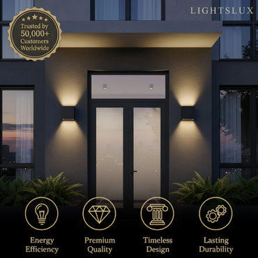 Minimalist Stainless Steel Outdoor Wall Sconce – Modern Exterior Light with Solar or Wired Power