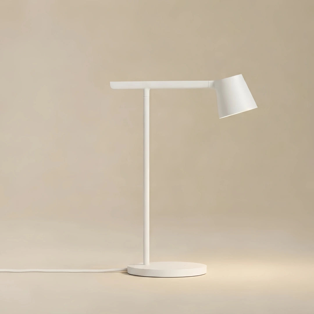 Minimalist Adjustable Table Lamp — Opal Acrylic for Study