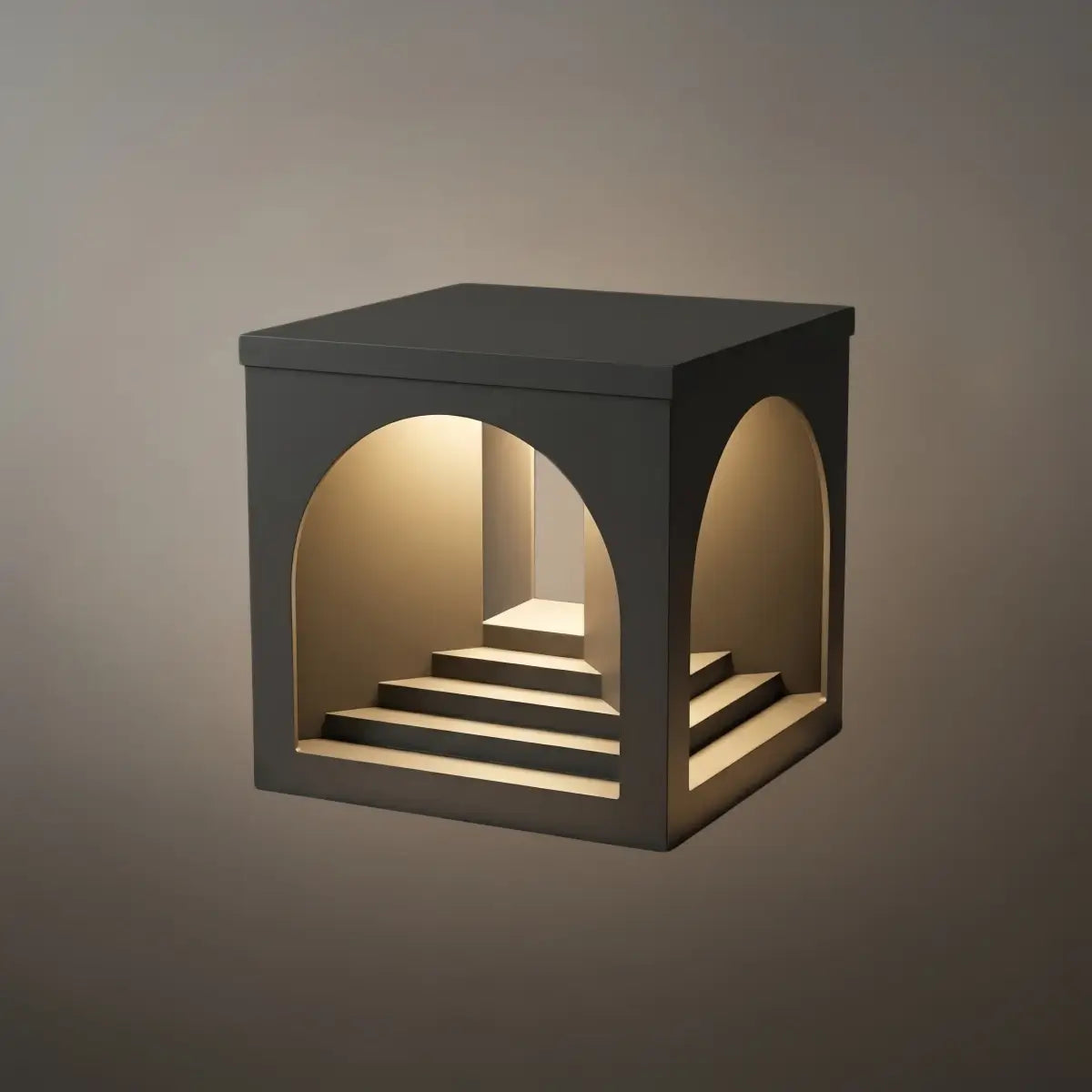 Lámpara de pilar minimalista Arcato para montaje en muelle - Metal negro para exteriores