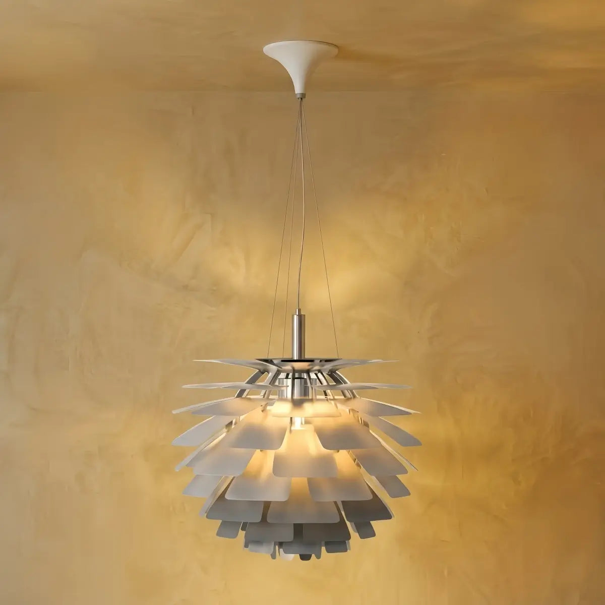 Vivara Nordic Aluminum Pendant Light — Pinecone Design Siver/White/Black for Dining Room