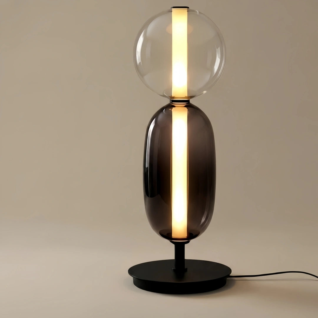 Vetro Art Deco Glass Table Lamp -- Hand-Blown Crystal LED for Living Room