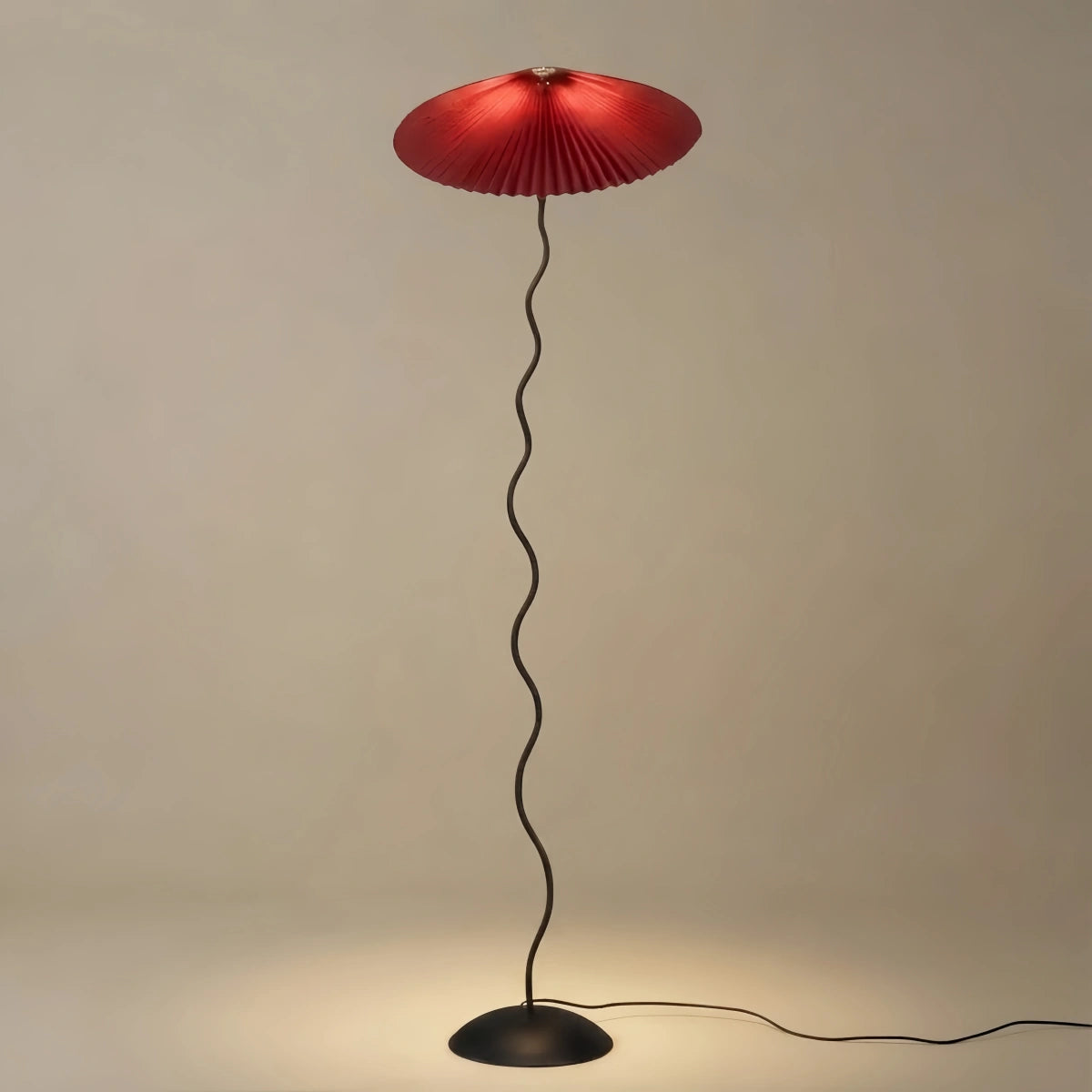 Zenno Modern Floor Lamp - Green/Red/White Metal & Fabric for Bedroom