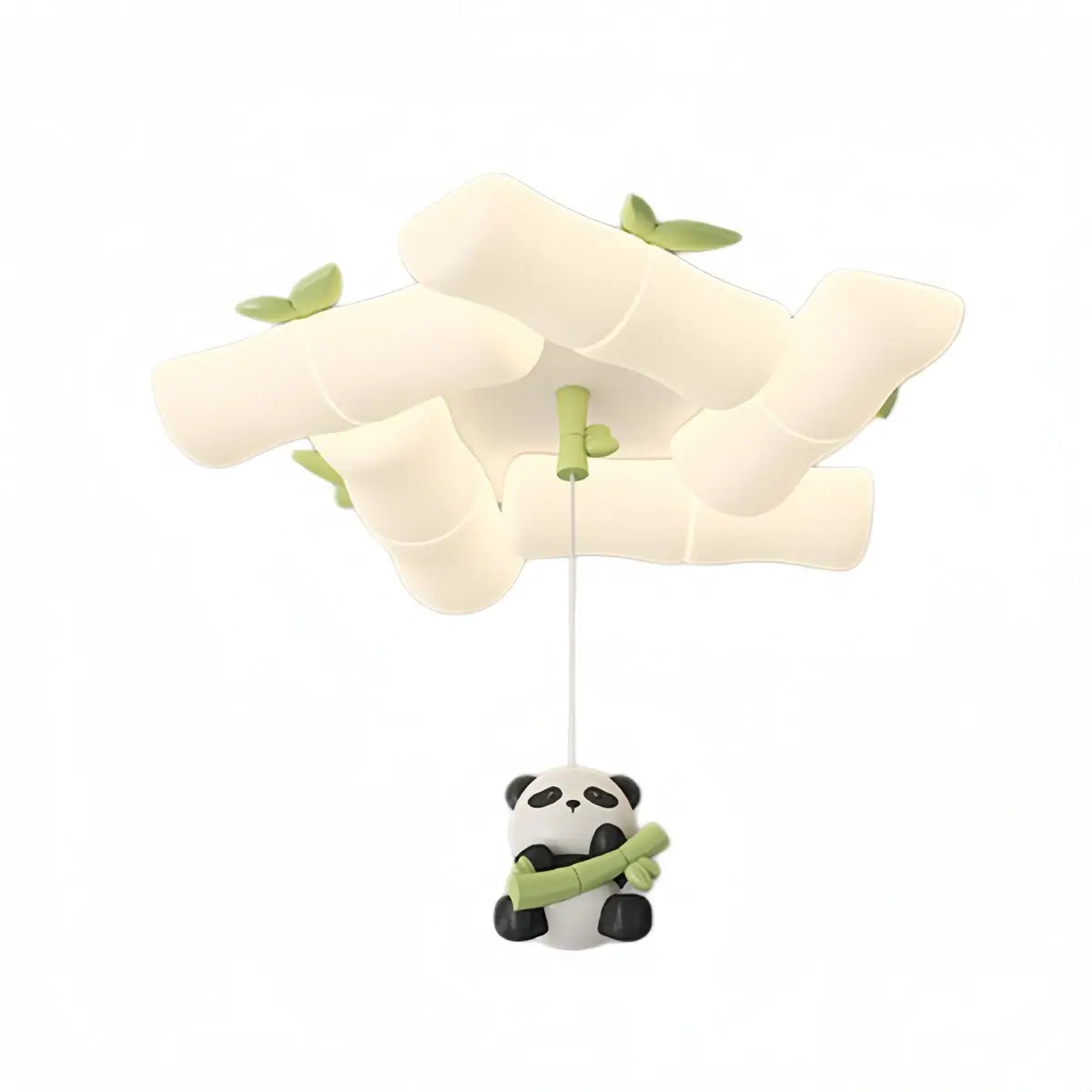 Vivara Art Deco Bamboo-Inspired Ceiling Light -- White Panda Iron & PE for Children's Room