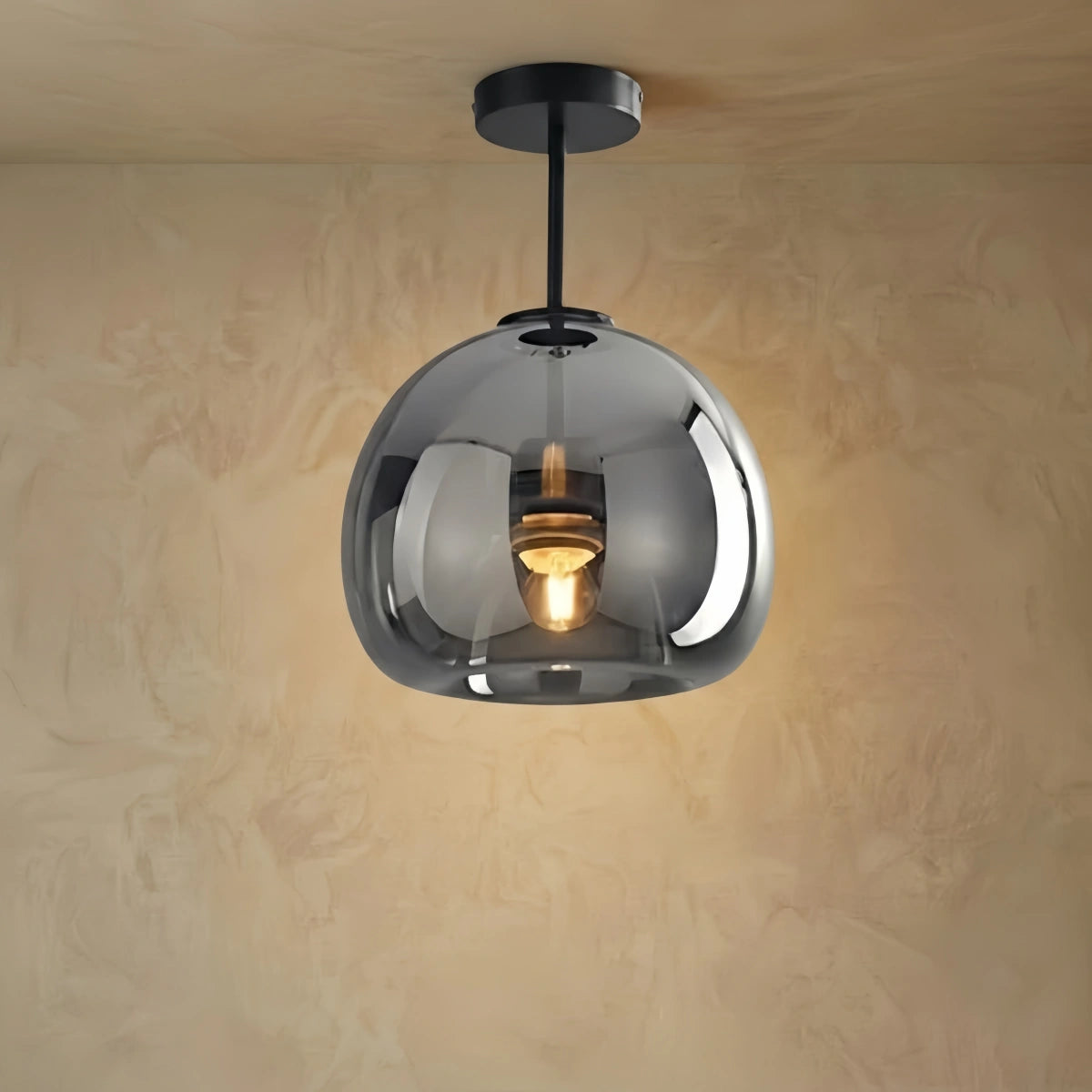 Vetro Modern Globe LED Ceiling Light/Pendant Light – Black/Gold for Hallway