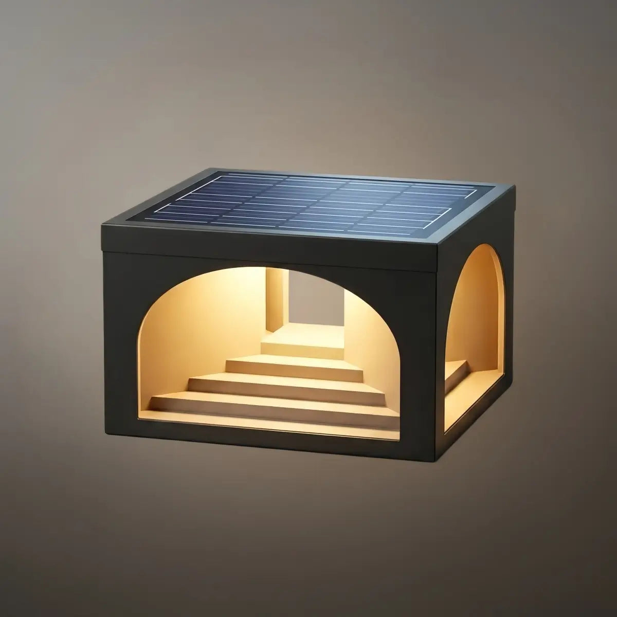 Lámpara de pilar minimalista Arcato para montaje en muelle - Metal negro para exteriores
