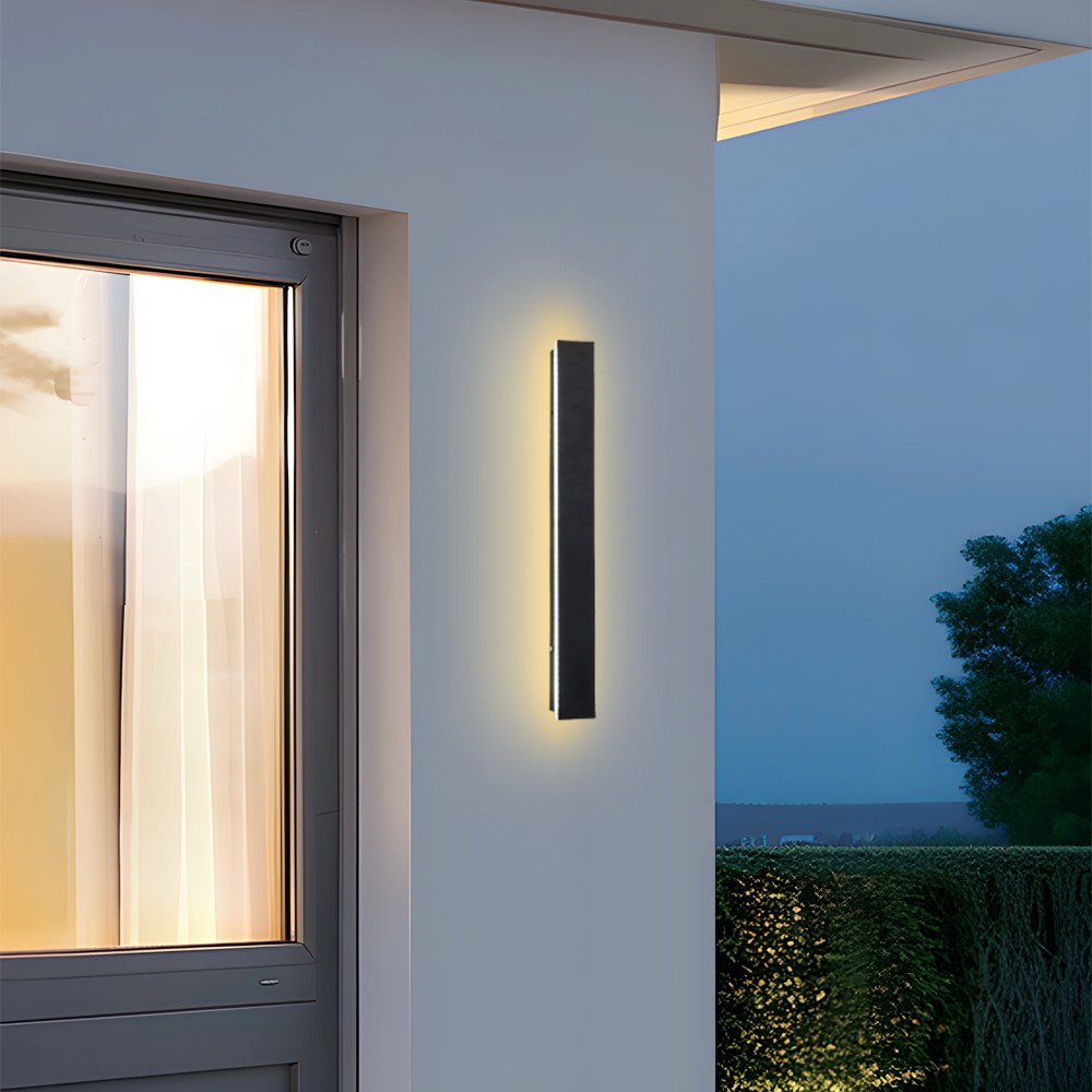 Arcato Minimalist Linear Outdoor Wall Lamp with Sensor – Waterproof Light for Garden