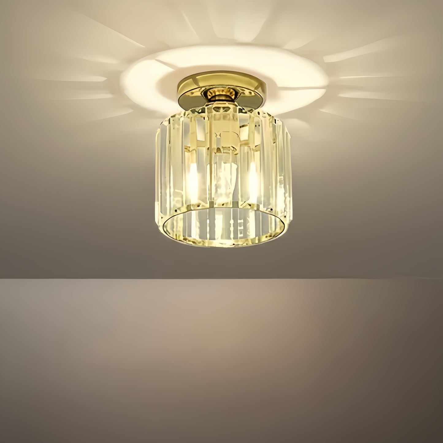 Lámpara de techo moderna Vetro con diseño de metal/cristal en negro/dorado/plateado para dormitorio