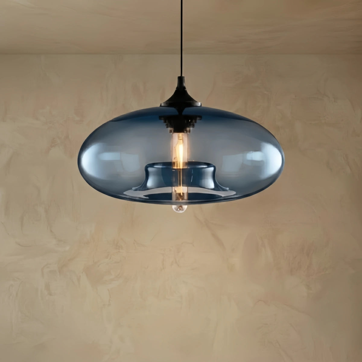 Morandia Modern Glass Pendant Light – Bread-Shaped Kitchen Island Lamp, 5 Colors