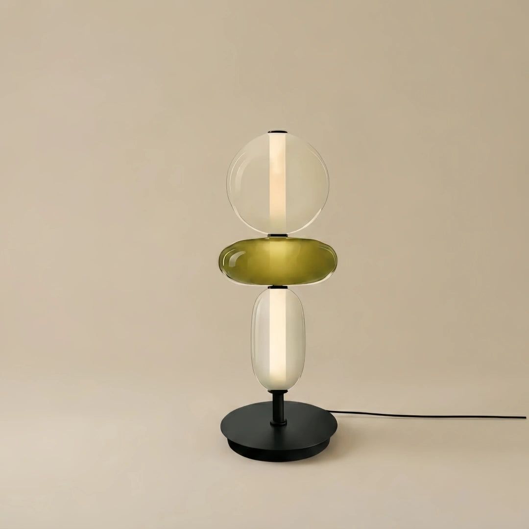 Vetro Art Deco Glass Table Lamp -- Hand-Blown Crystal LED for Living Room