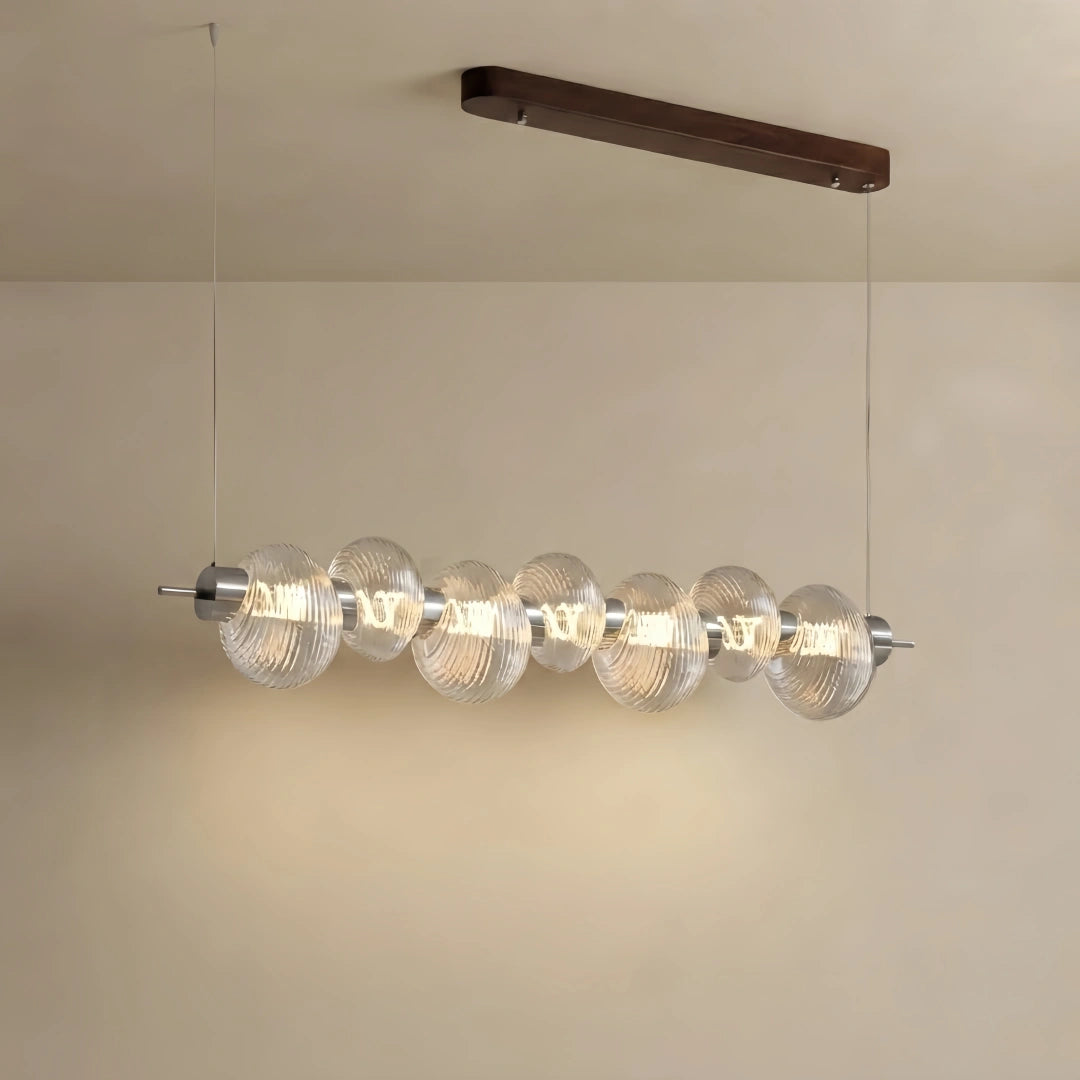 Vetro Retro Linear Glass Pendant Light -- White Or Clear for Dining Room