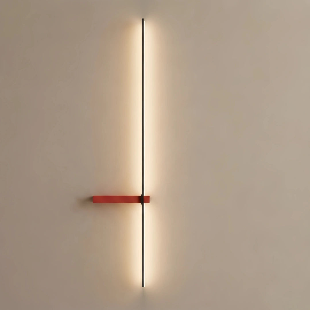 Arcato Minimalist Linear LED Wall Lamp – Black/White/ Red for Living Room