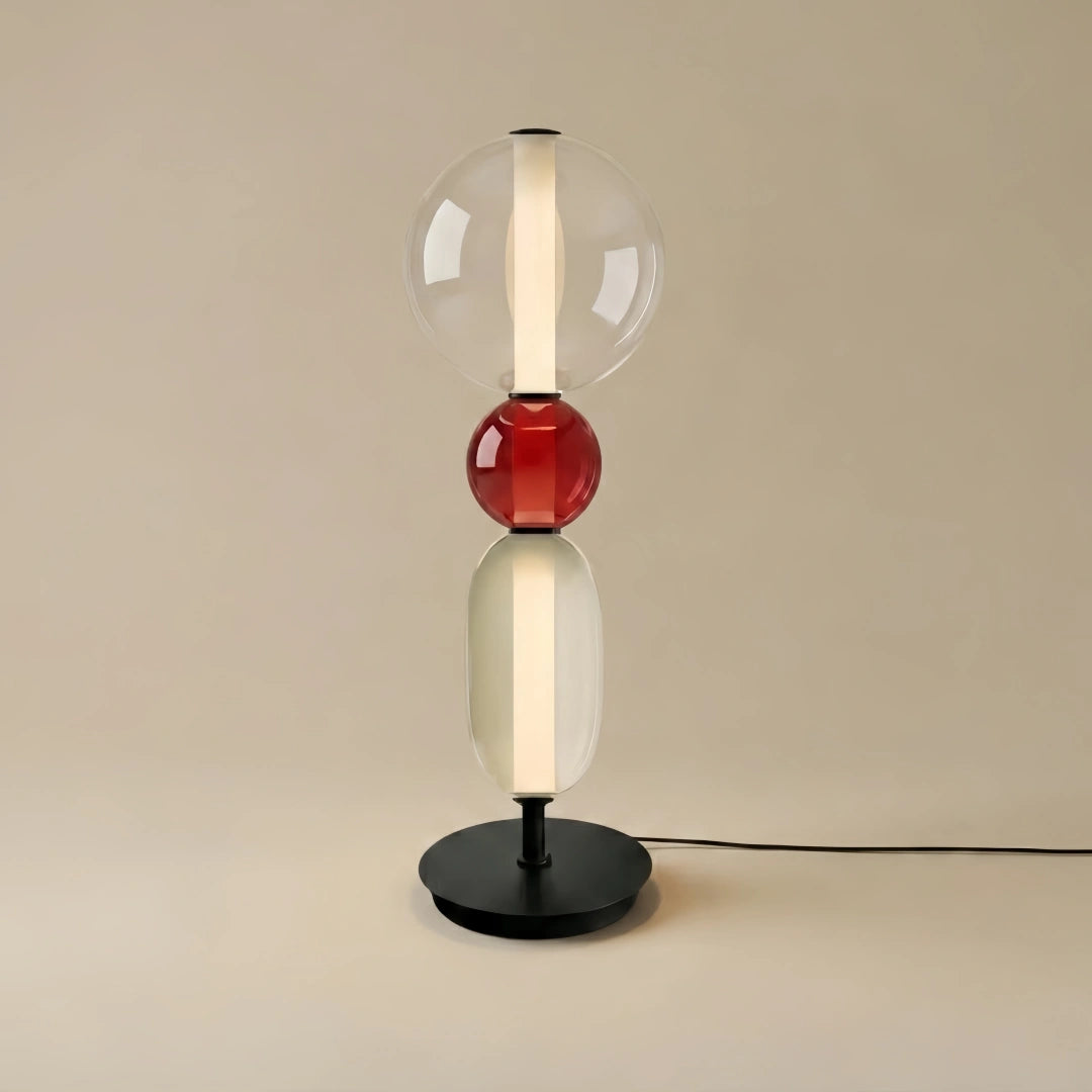 Vetro Art Deco Glass Table Lamp -- Hand-Blown Crystal LED for Living Room
