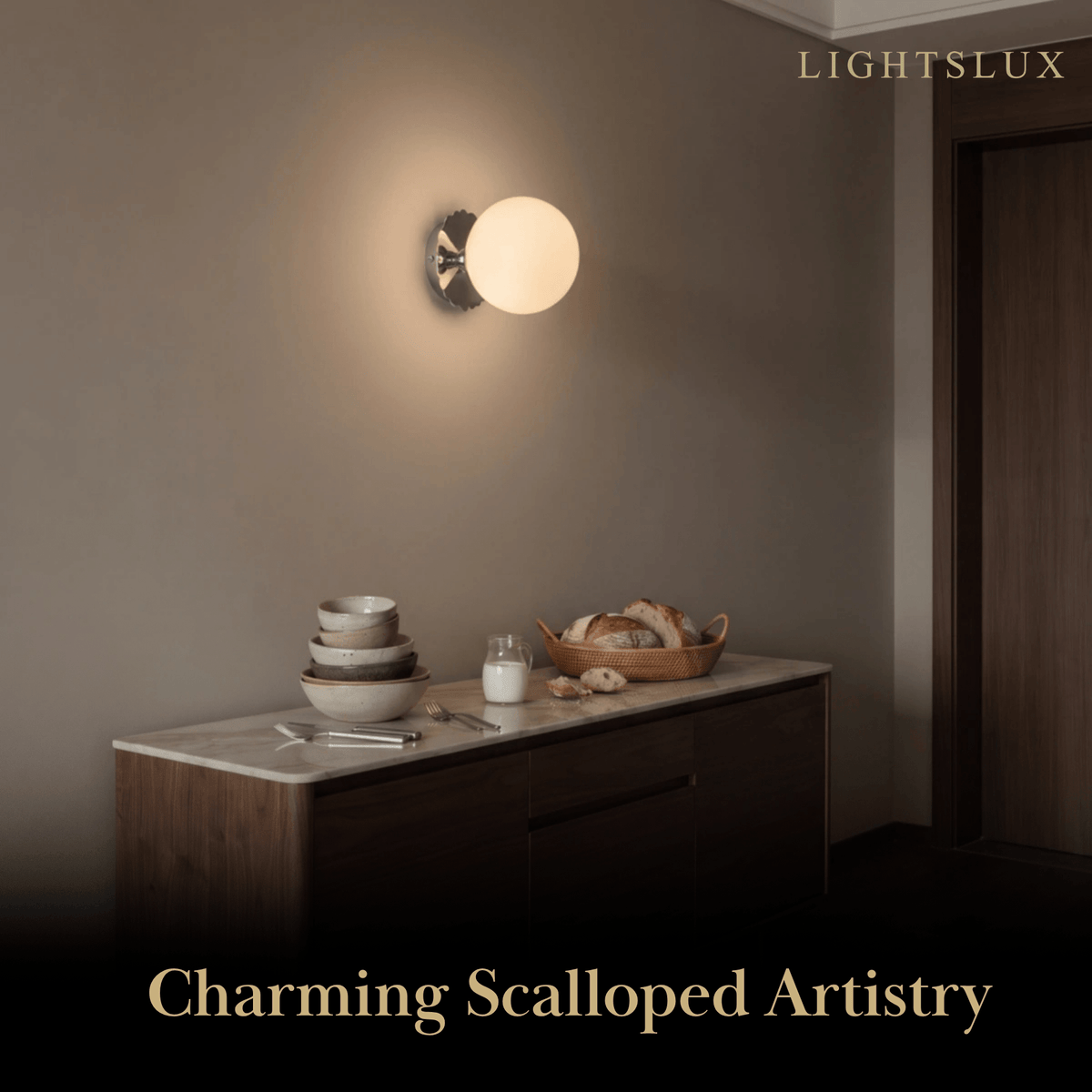 Crema Modern Glass Wall lamp – Globe Iron for Bedroom
