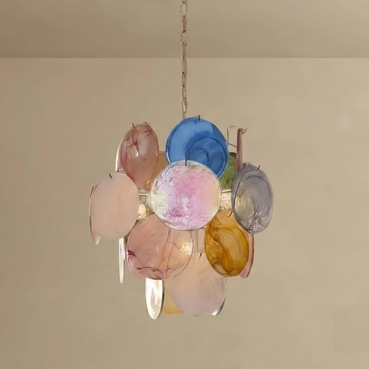 Vetro Art Deco Chandelier -- Dimmable 3-Color Change for Dining Room