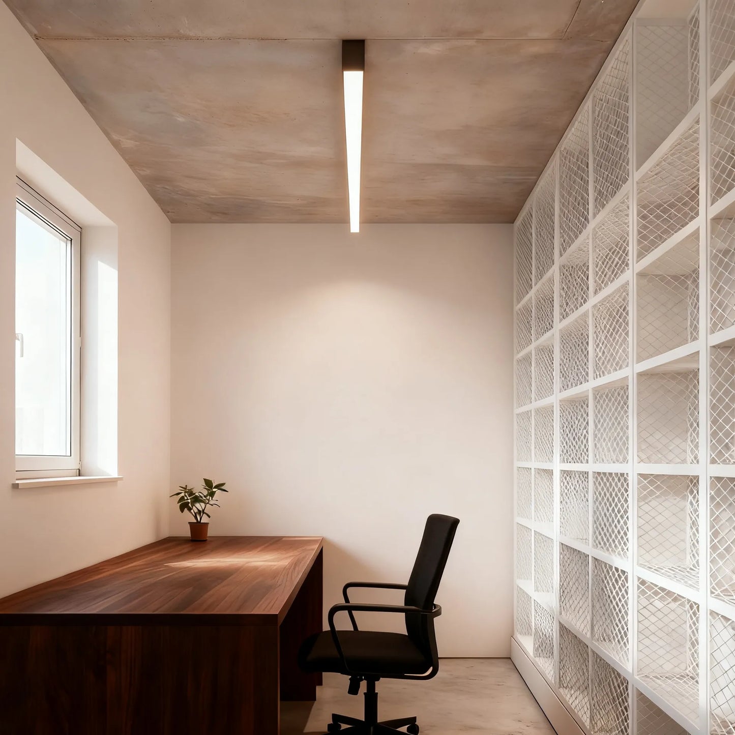 Lámpara de techo lineal Arcato - Minimalista, LED regulable negro