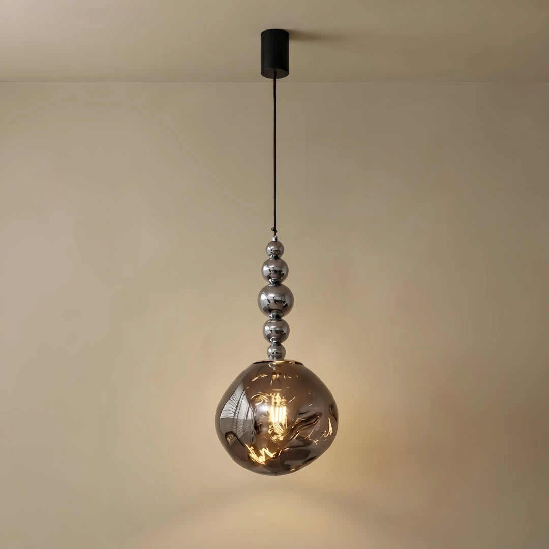 Lunara Modern Pendant Light – Acrylic Globe & Carbon Steel for Bedroom