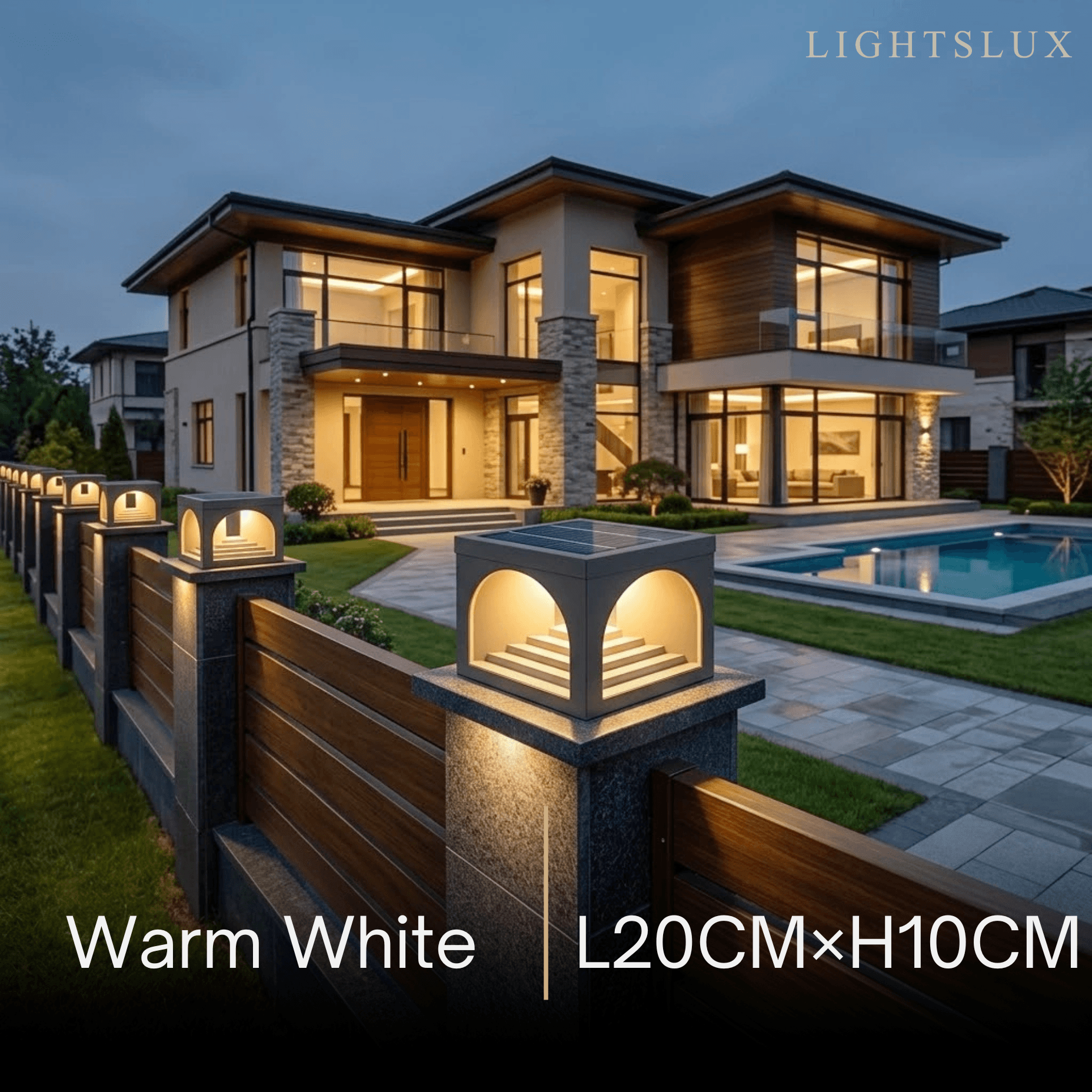 Lámpara de pilar minimalista Arcato para montaje en muelle - Metal negro para exteriores