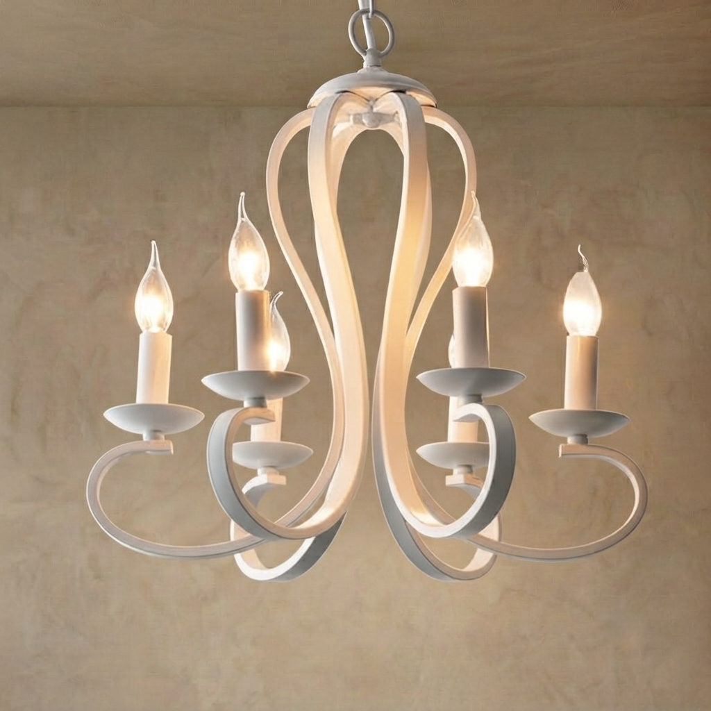 Lámpara de araña vintage Excelis con múltiples luces metálicas para comedor/sala de estar