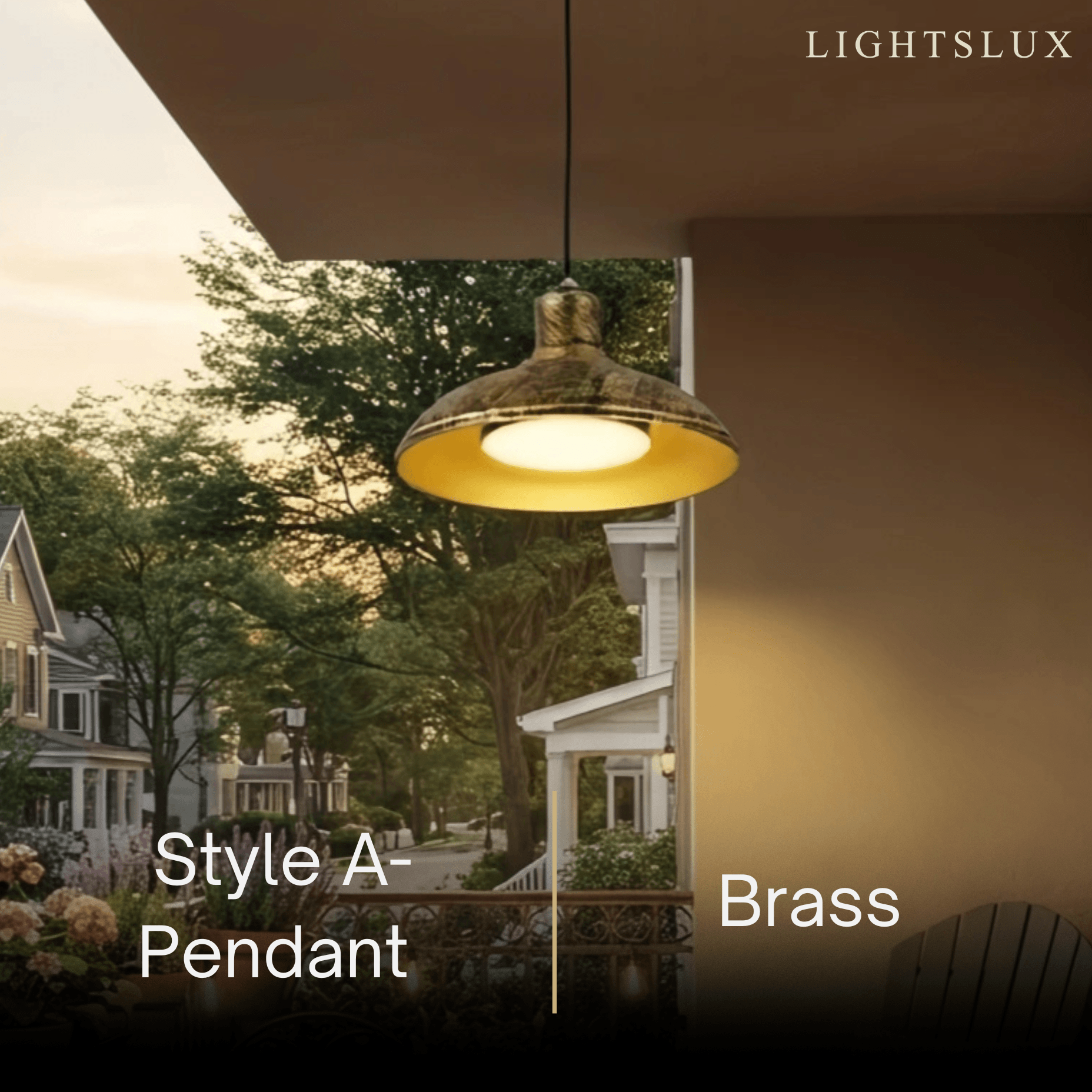 Irondale Industrial Waterproof Pendant Light -- Black/Brass Iron for Outdoor Wall