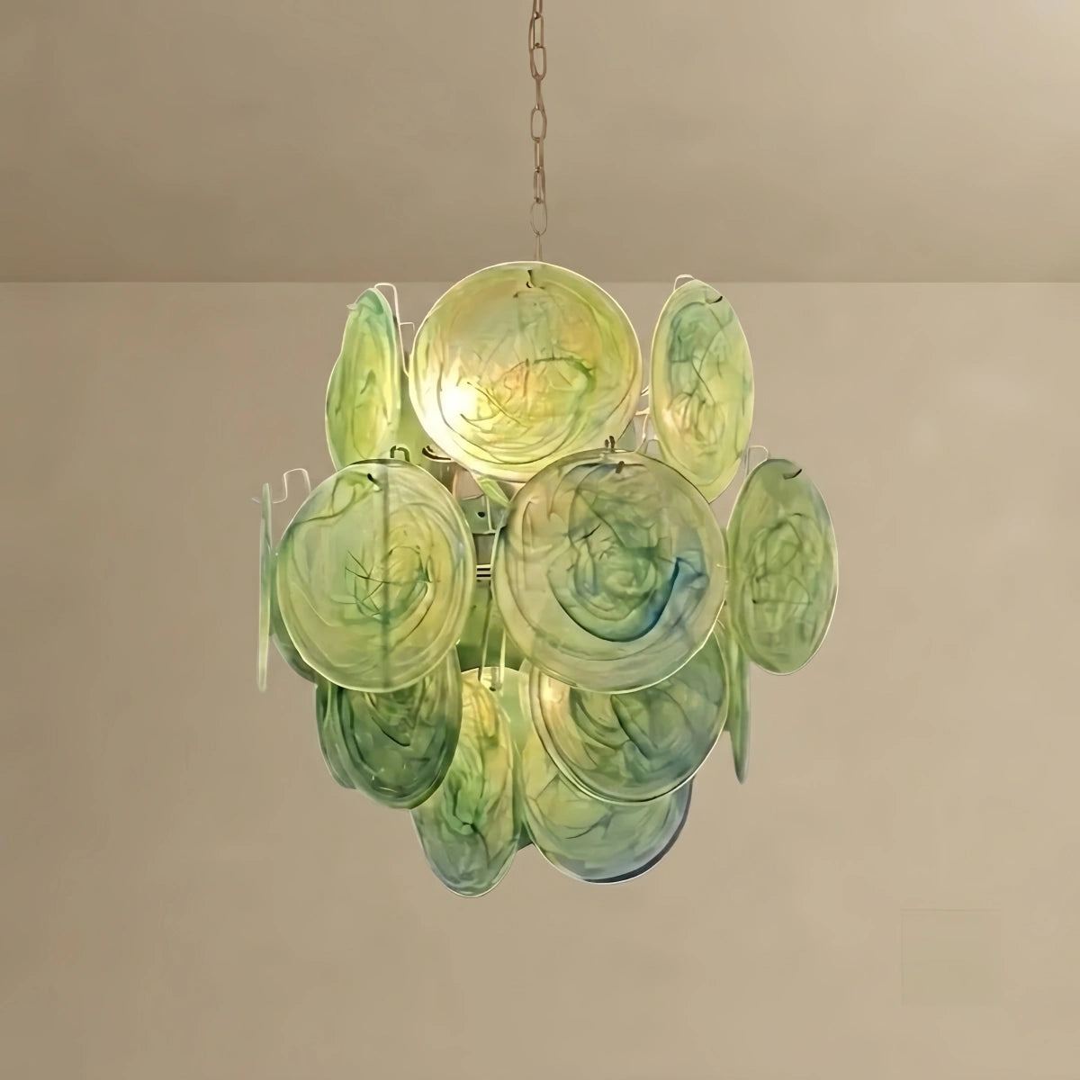 Vetro Art Deco Chandelier -- Dimmable 3-Color Change for Dining Room