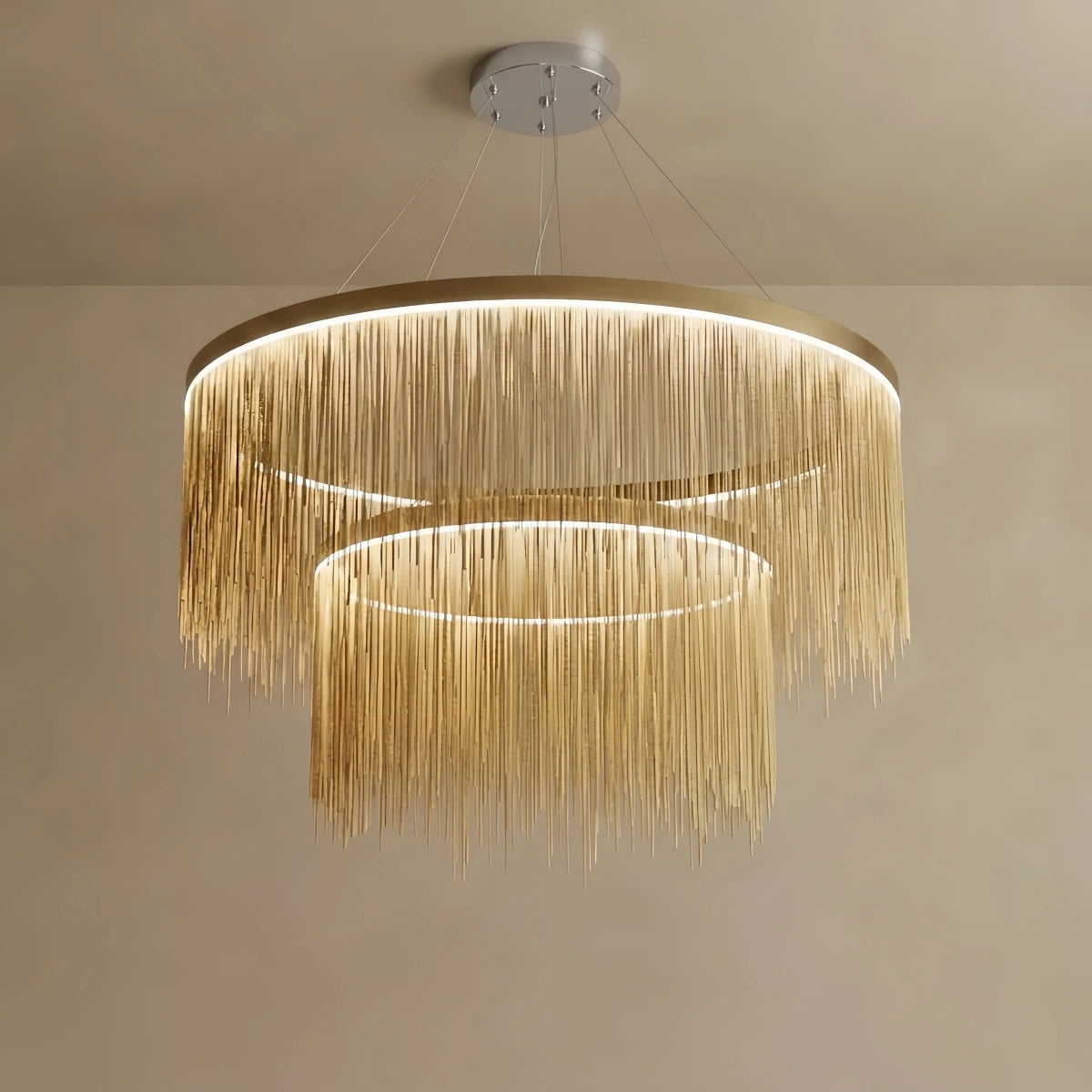 Velora Royal Pendant Light –Gold/Satin Nickel Metal Finish for Living Room