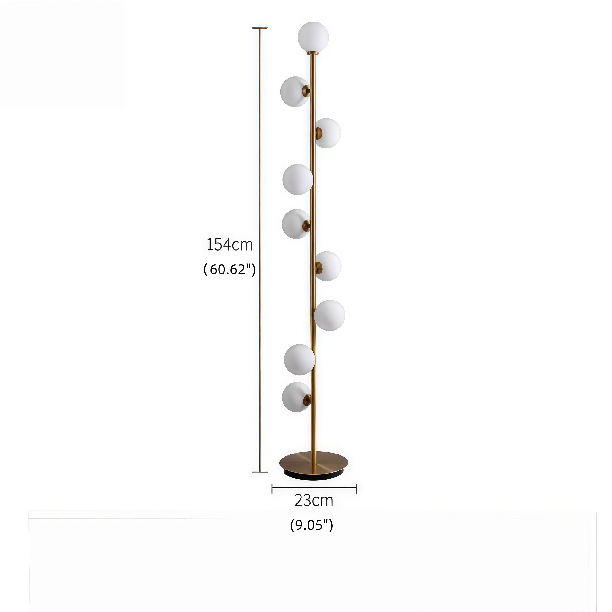 Excelis Modern Floor Lamp – Slim Design with Glass Globe for Living Room