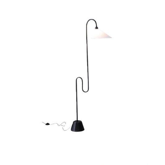 Floor Lamp – Metal Base with Fabric Hooded for Bedroom