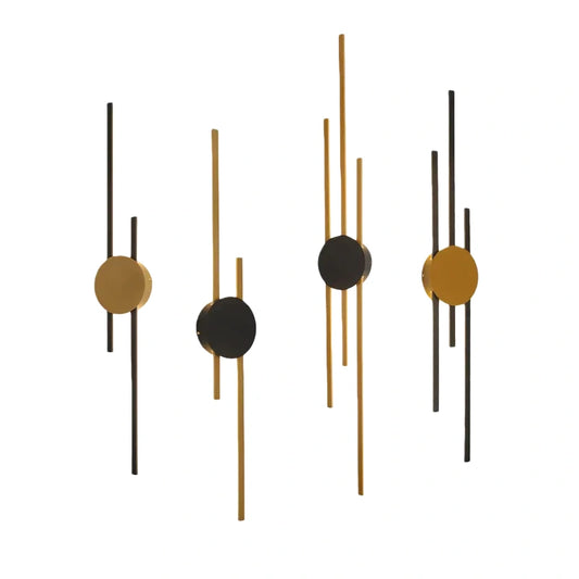Lámpara de pared lineal moderna Arcato - Metal negro/dorado para sala de estar