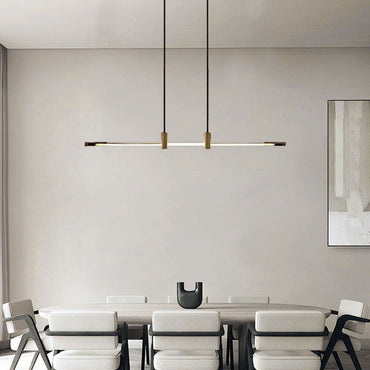 Modern Pendant Light - Brown/Red Linear Design for Bedroom