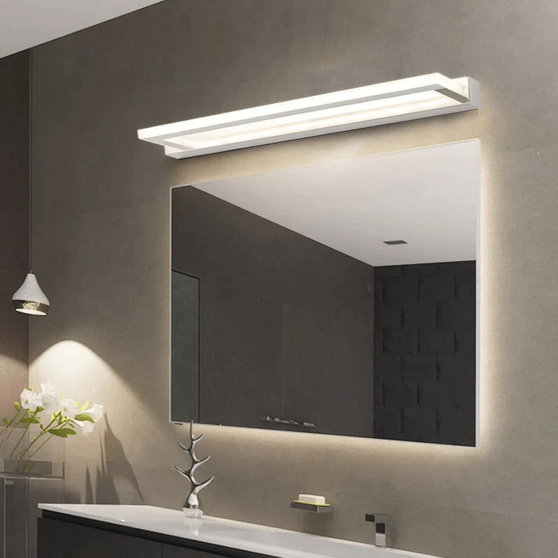 Arcato Modern Waterproof Vanity Light for Bathroom – White Acrylic & Metal Fixture