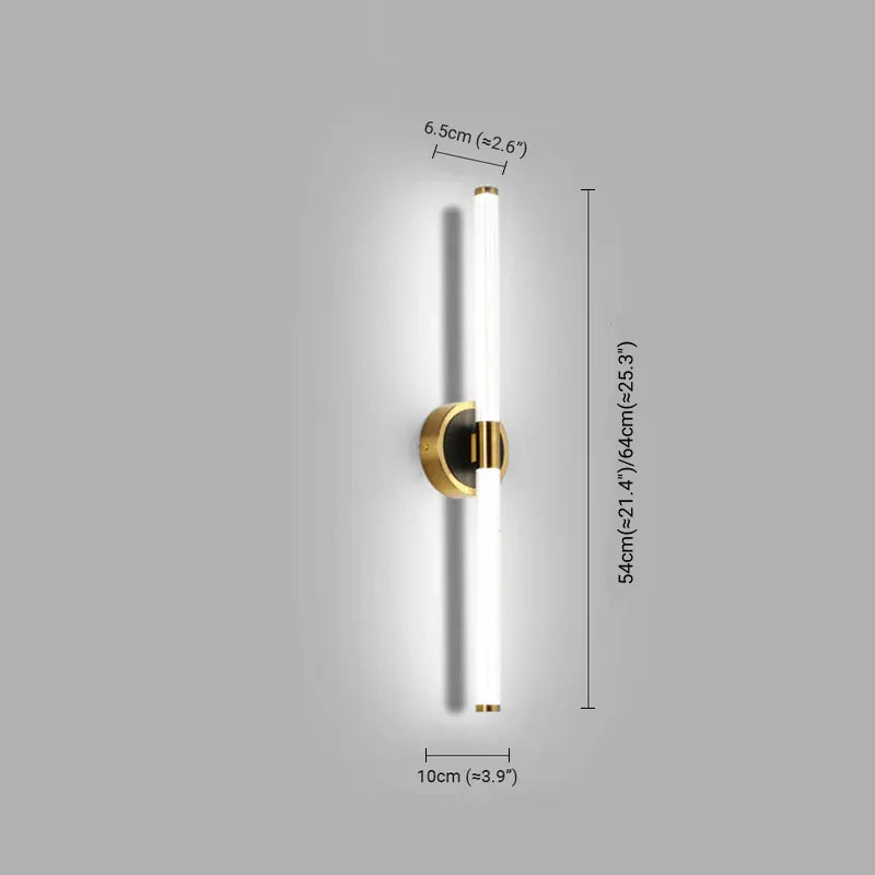 Arcato Minimalist Stick Vanity Wall Lamp – Mirror Front for Bathroom