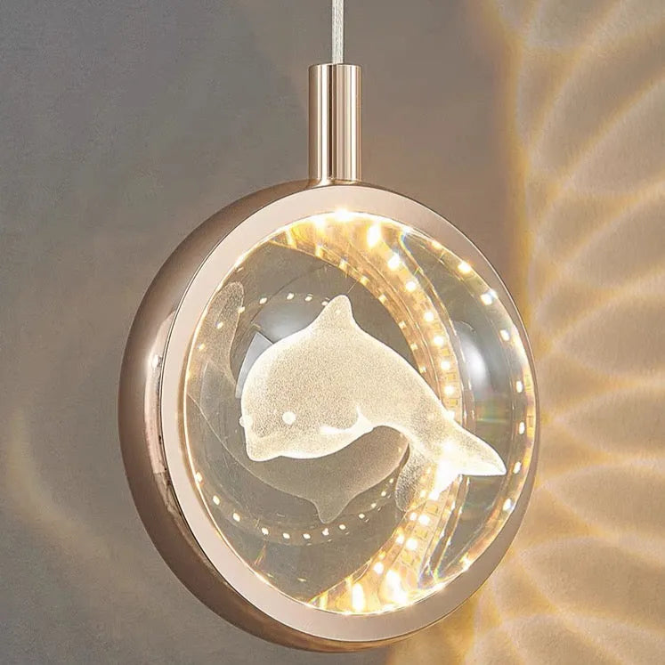 Art Deco Gold Pendant Light – Globular Metal/Crystal