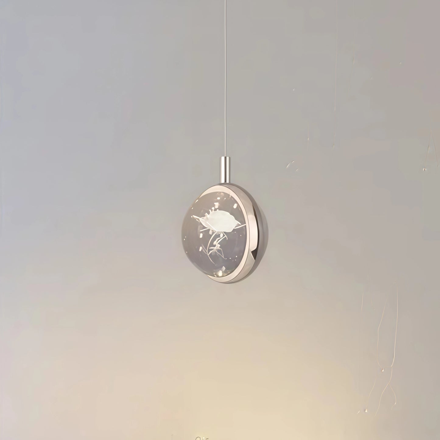 Lámpara colgante Vivara - Art Déco Oro, Metal Globular y Cristal