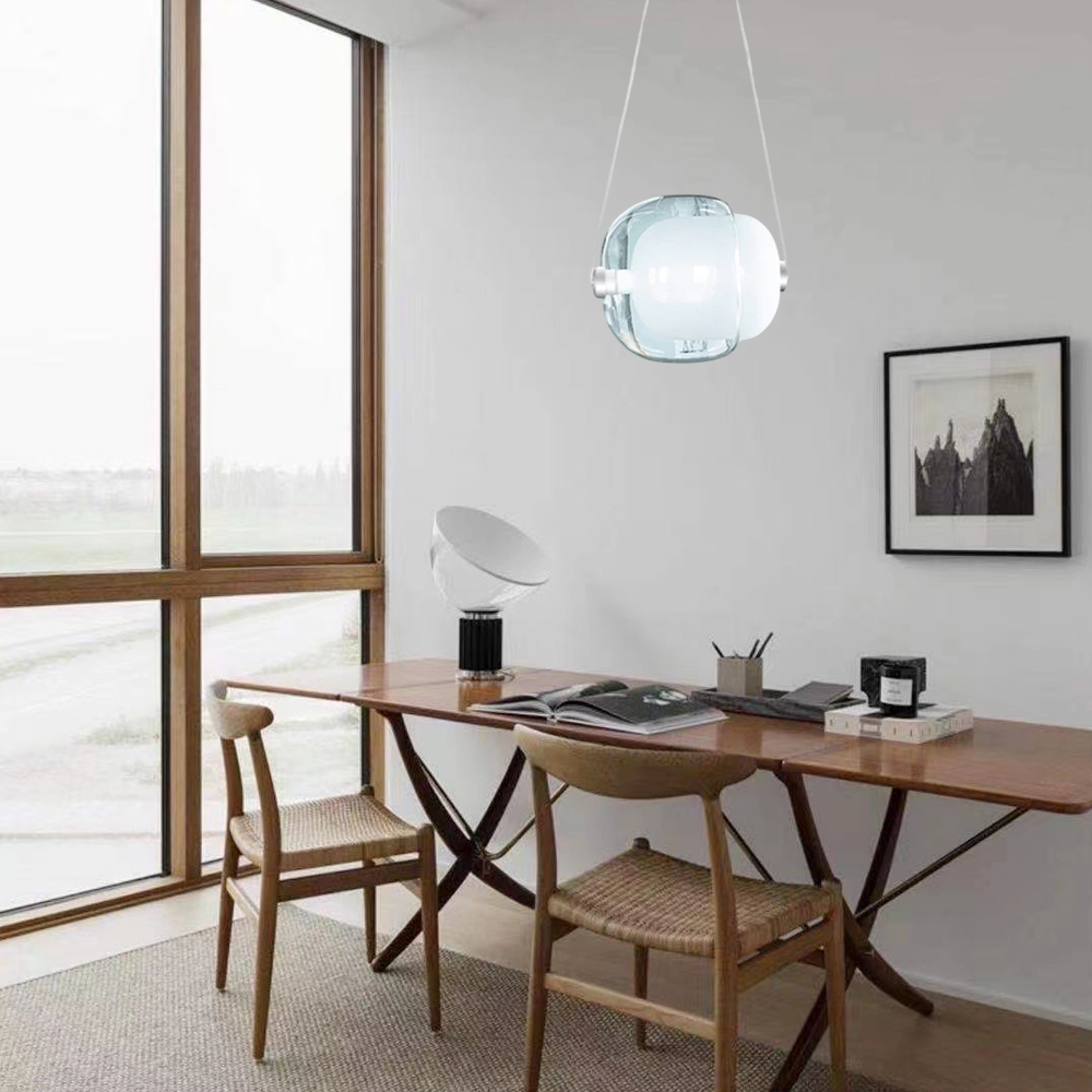 Modern Minimalist Glass Pendant Light – 6 Colors for Dining Room