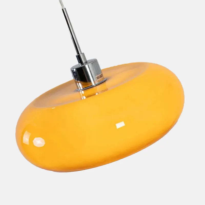 Modern Orange Pendant Light Glass Detail
