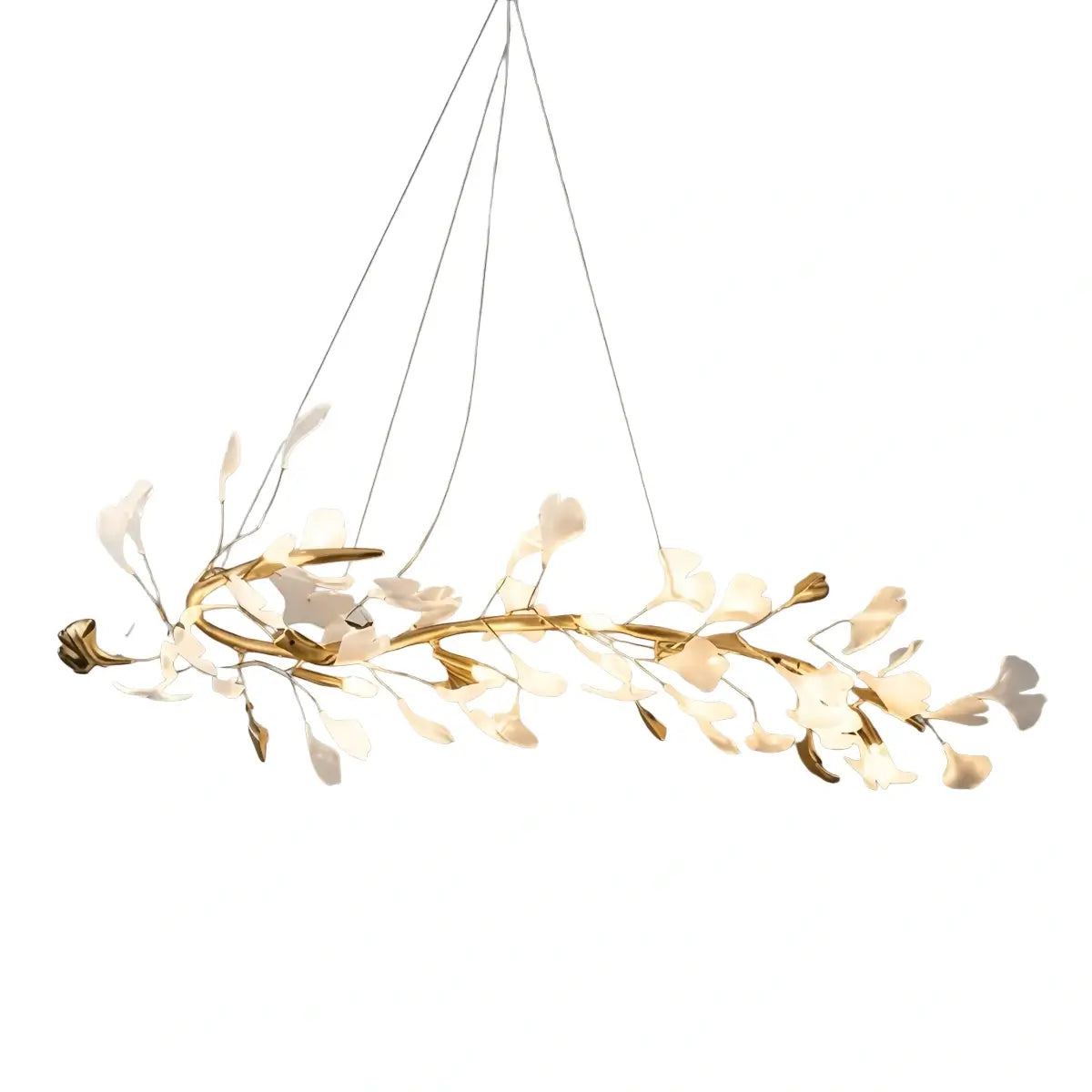 Lámpara de araña Excelis Art Déco - Cerámica/Metal dorado para sala de estar