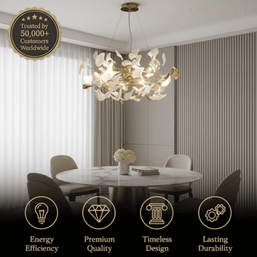 Excelis Art Deco Chandelier – Ceramic Design for Dining Room