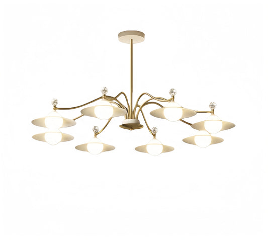 Nebula Modern Crystal Chandelier - 6/8 Head Gold Metal & Glass for Living/Dining Room