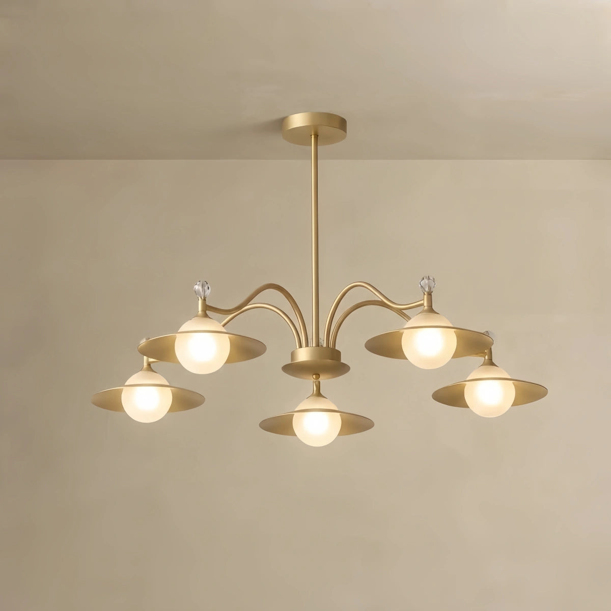 Nebula Modern Crystal Chandelier - 6/8 Head Gold Metal & Glass for Living/Dining Room
