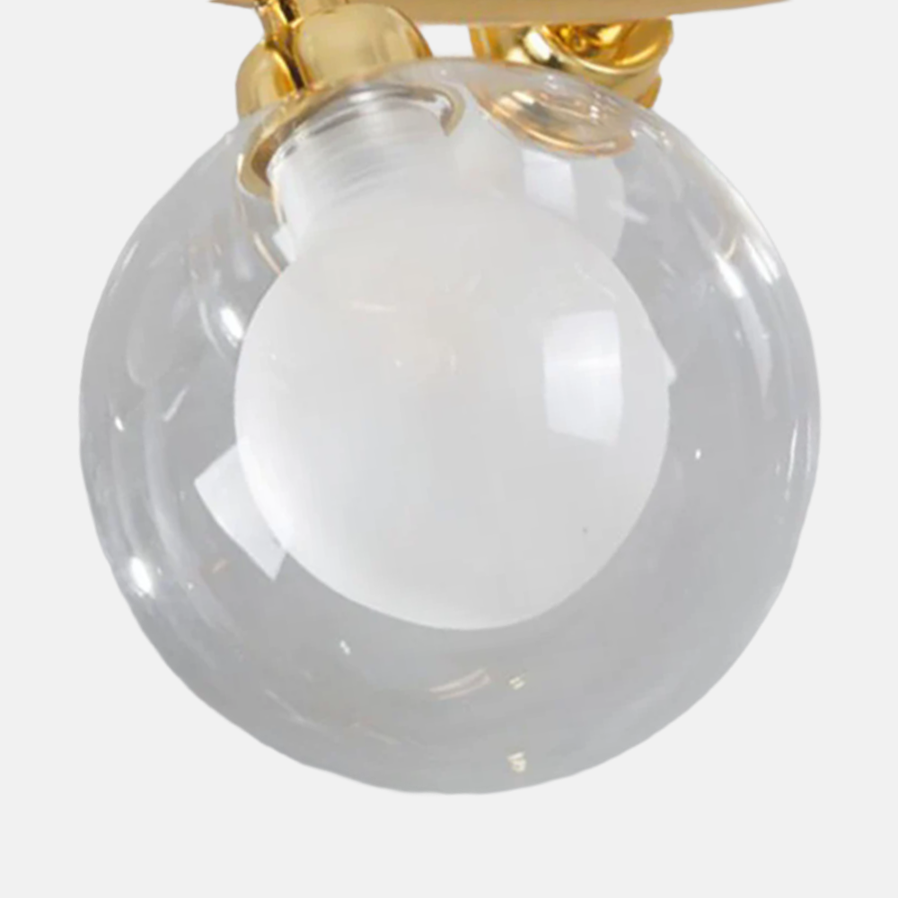 Chandelier - Metal Ring & Glass Bubble Design for Dining Light