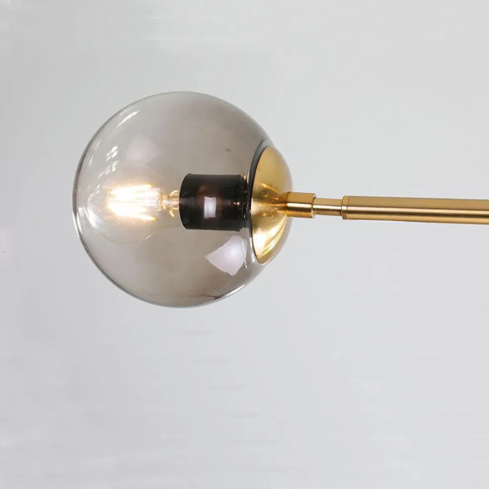 Nebula Modern Gold Bubble Chandelier – Metal & Glass Globe Fixture for Dining Room